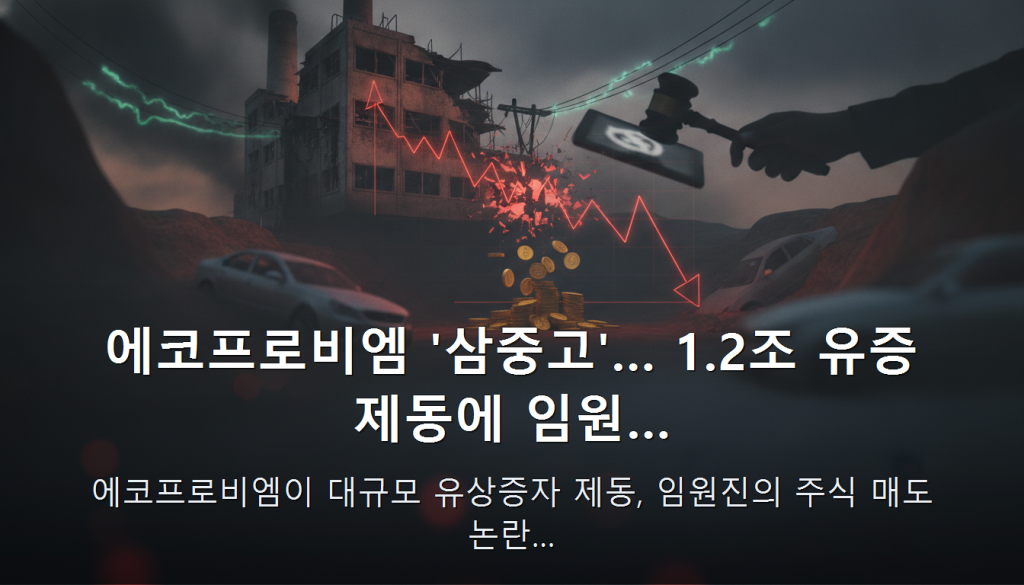 에코프로비엠 '삼중고'… 1.2조 유증 제동에 임원… — 에코프로비엠이 대규모 유상증자 제동, 임원진의 주식 매도 논란…