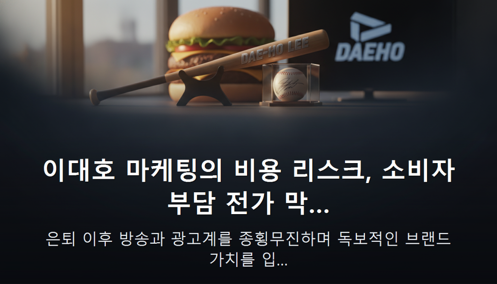 이대호 마케팅의 비용 리스크, 소비자 부담 전가 막… — 은퇴 이후 방송과 광고계를 종횡무진하며 독보적인 브랜드 가치를 입…
