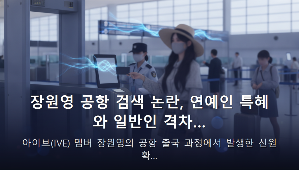 장원영 공항 검색 논란, 연예인 특혜와 일반인 격차… — 아이브(IVE) 멤버 장원영의 공항 출국 과정에서 발생한 신원 확…