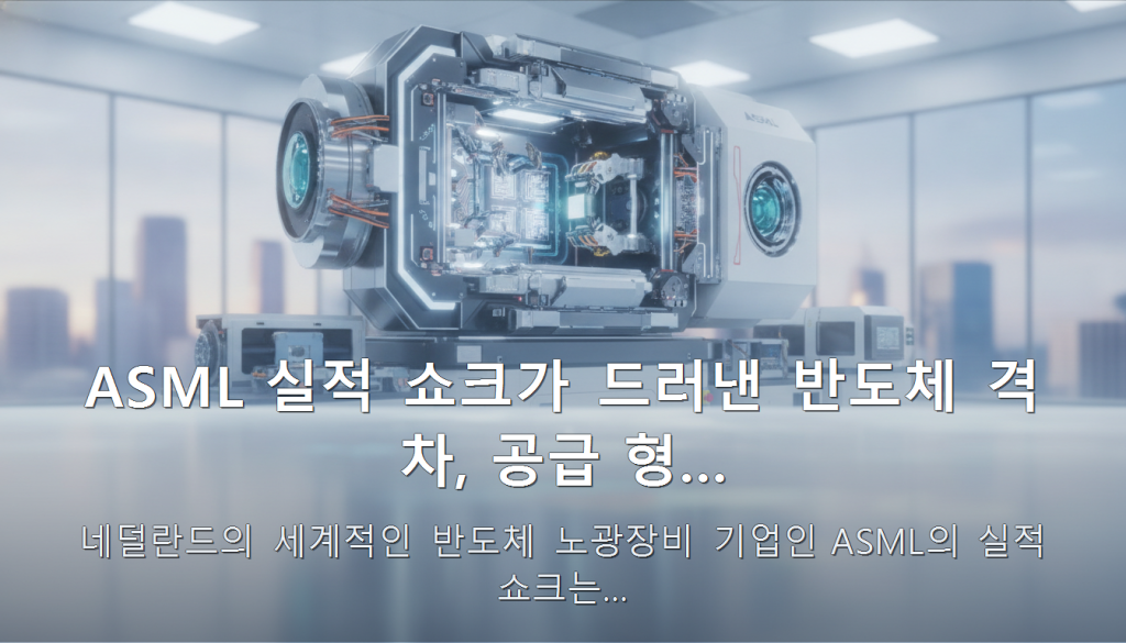 ASML 실적 쇼크가 드러낸 반도체 격차, 공급 형… — 네덜란드의 세계적인 반도체 노광장비 기업인 ASML의 실적 쇼크는…