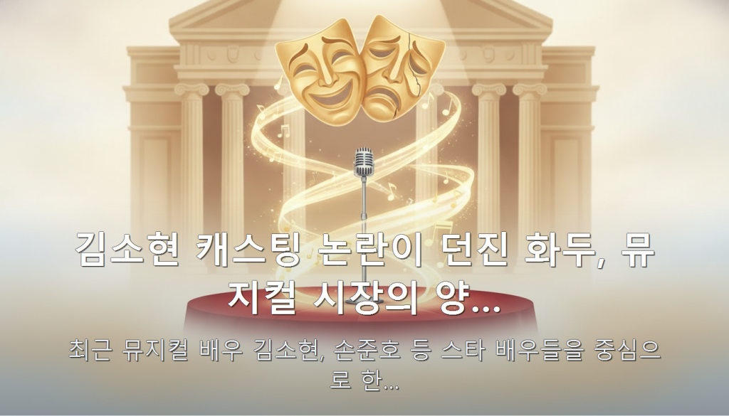 김소현 캐스팅 논란이 던진 화두, 뮤지컬 시장의 양… — 최근 뮤지컬 배우 김소현, 손준호 등 스타 배우들을 중심으로 한…