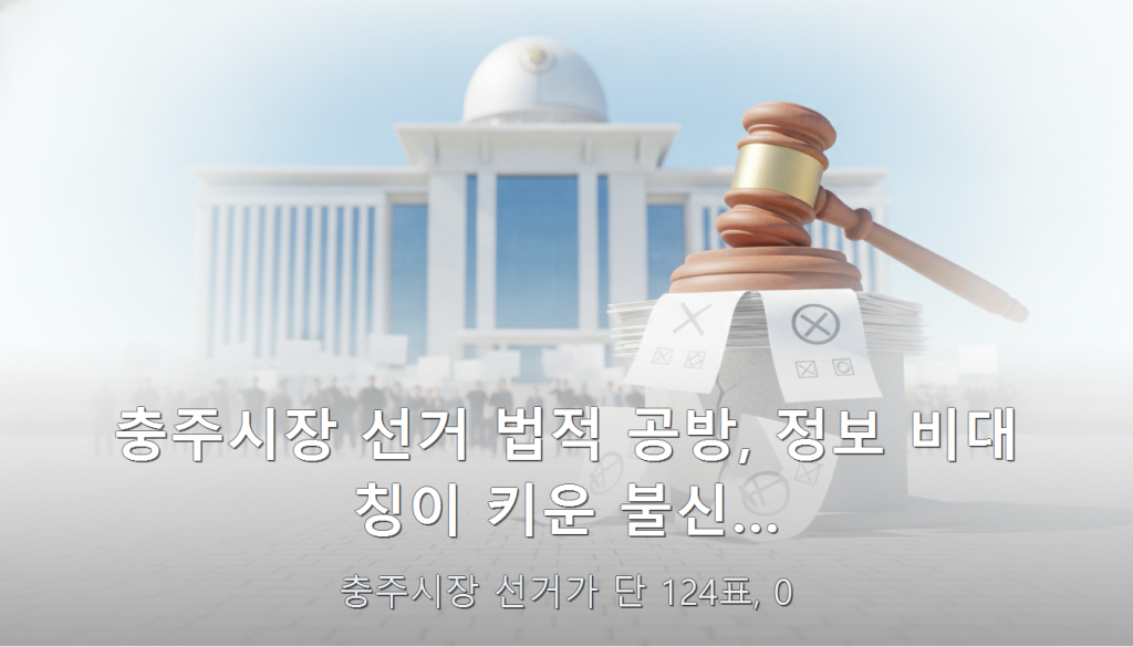 충주시장 선거 법적 공방, 정보 비대칭이 키운 불신… — 충주시장 선거가 단 124표, 0