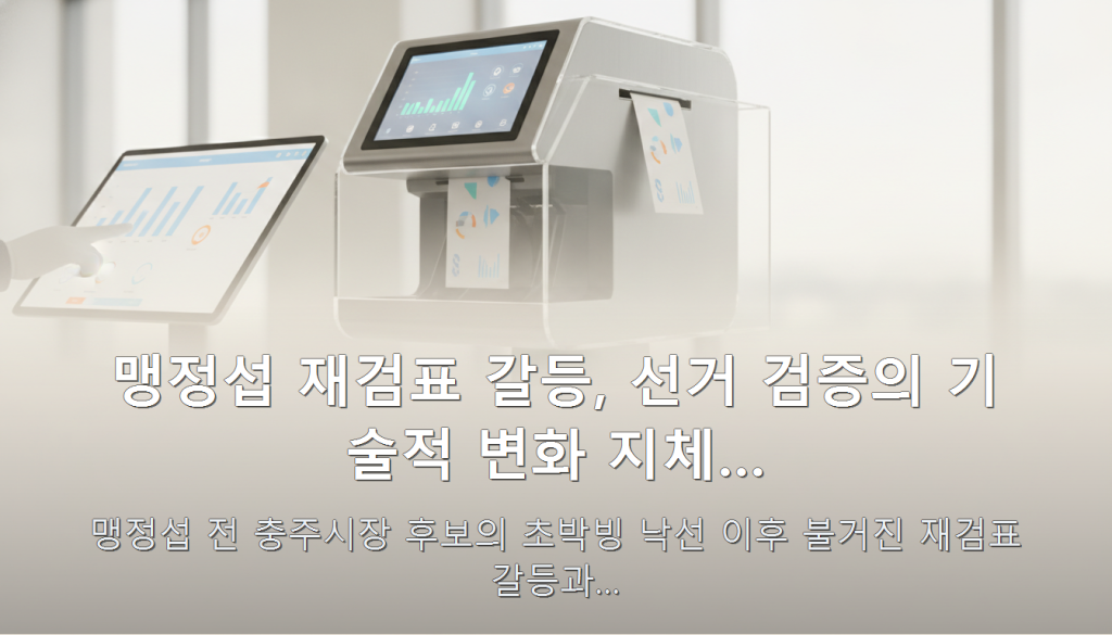 맹정섭 재검표 갈등, 선거 검증의 기술적 변화 지체… — 맹정섭 전 충주시장 후보의 초박빙 낙선 이후 불거진 재검표 갈등과…