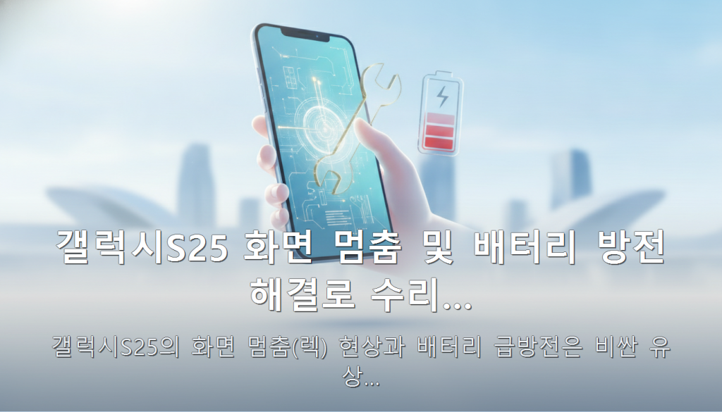 갤럭시S25 화면 멈춤 및 배터리 방전 해결로 수리… — 갤럭시S25의 화면 멈춤(렉) 현상과 배터리 급방전은 비싼 유상…
